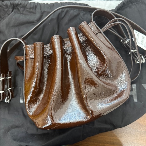 Givenchy Small Pumpkin Drawstring Leather Bucket Bag in Ebony NWT - Picture 7 of 11